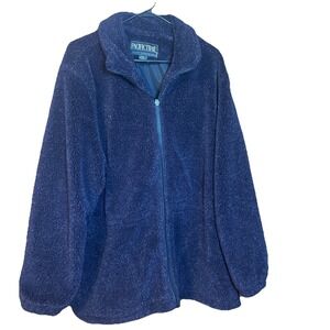 Vintage Pacific Trail Sherpa Fleece Jacket Men's XL Purple Full Zip Outdoor Warm